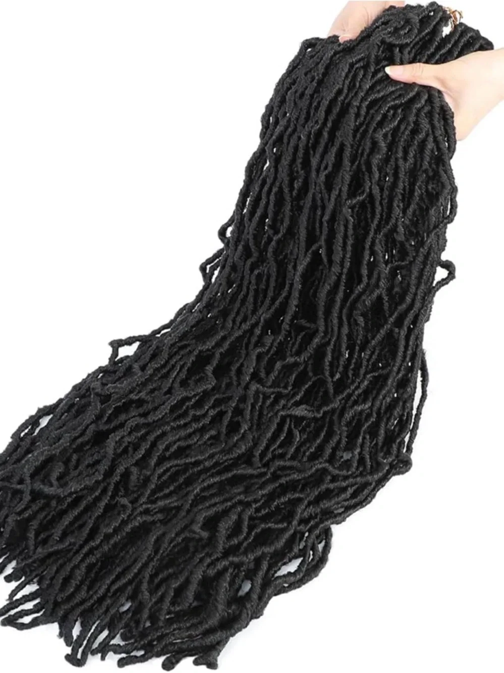 💯Sales Long Faux Locs Crochet Braids - Black 4 pack 30inch with 4pack of 10inch